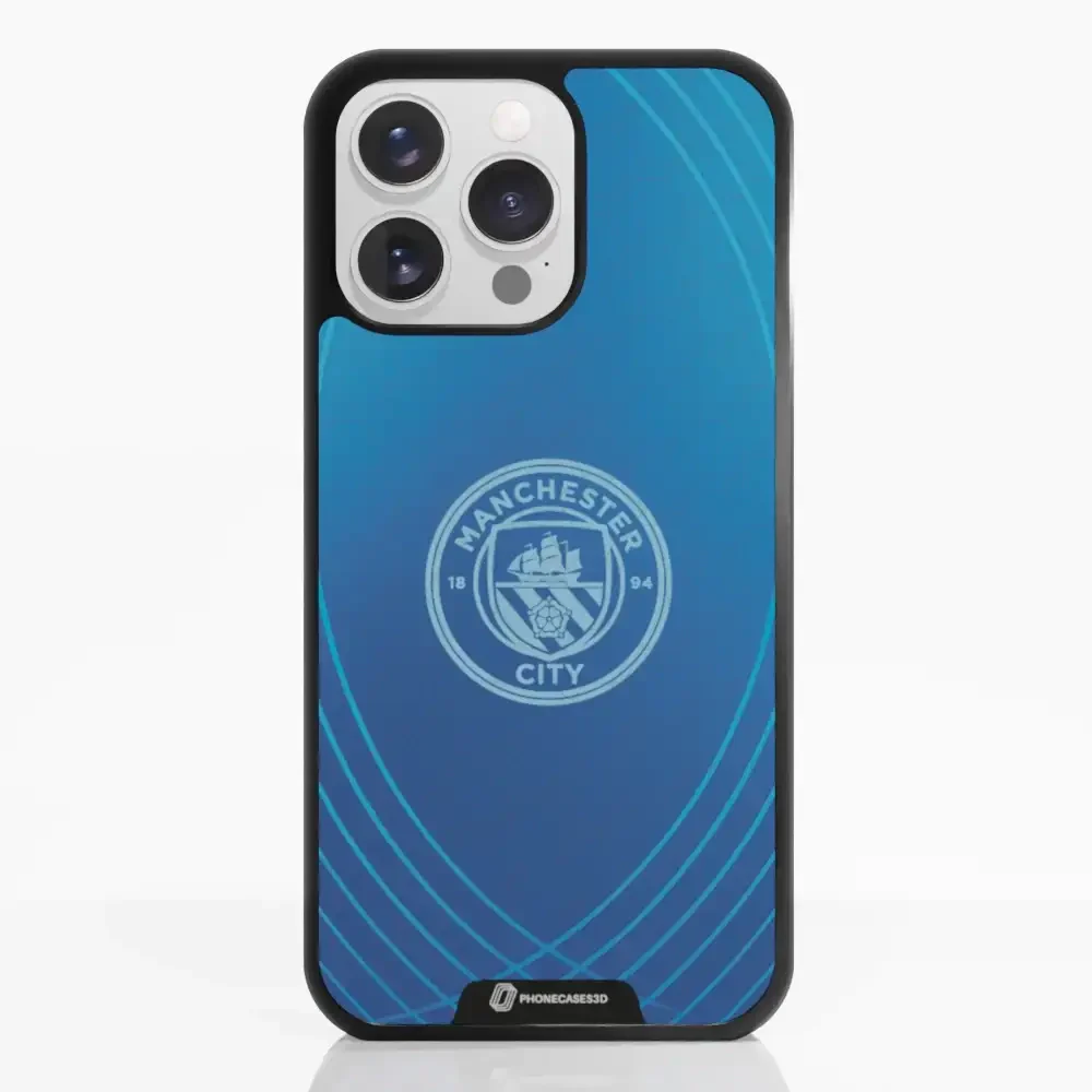 Man City Official 3D Phone Case Design Metalic Blue - Image 19