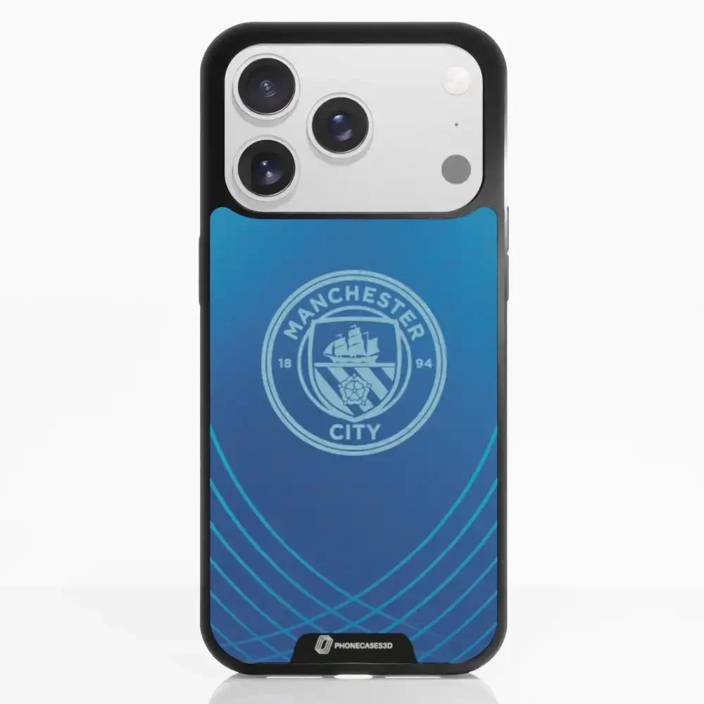 Man City Official 3D Phone Case Design Metalic Blue - Image 26