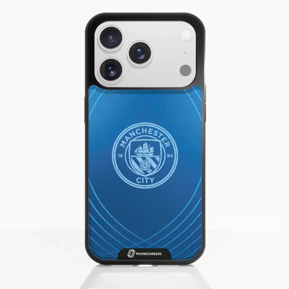 Man City Official 3D Phone Case Design Metalic Blue - Image 27