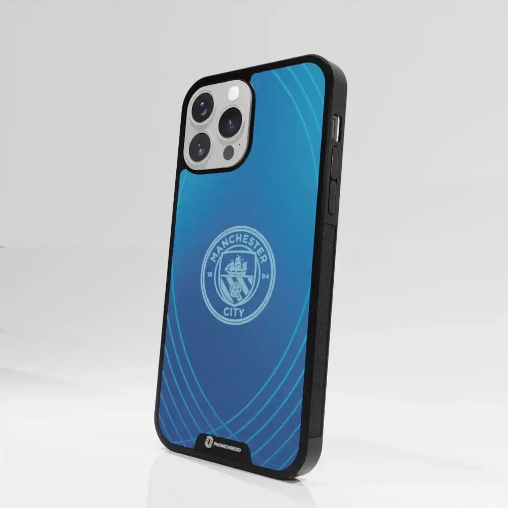 Man City Official 3D Phone Case Design Metalic Blue - Image 84