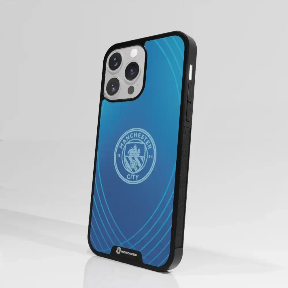 Man City Official 3D Phone Case Design Metalic Blue - Image 88