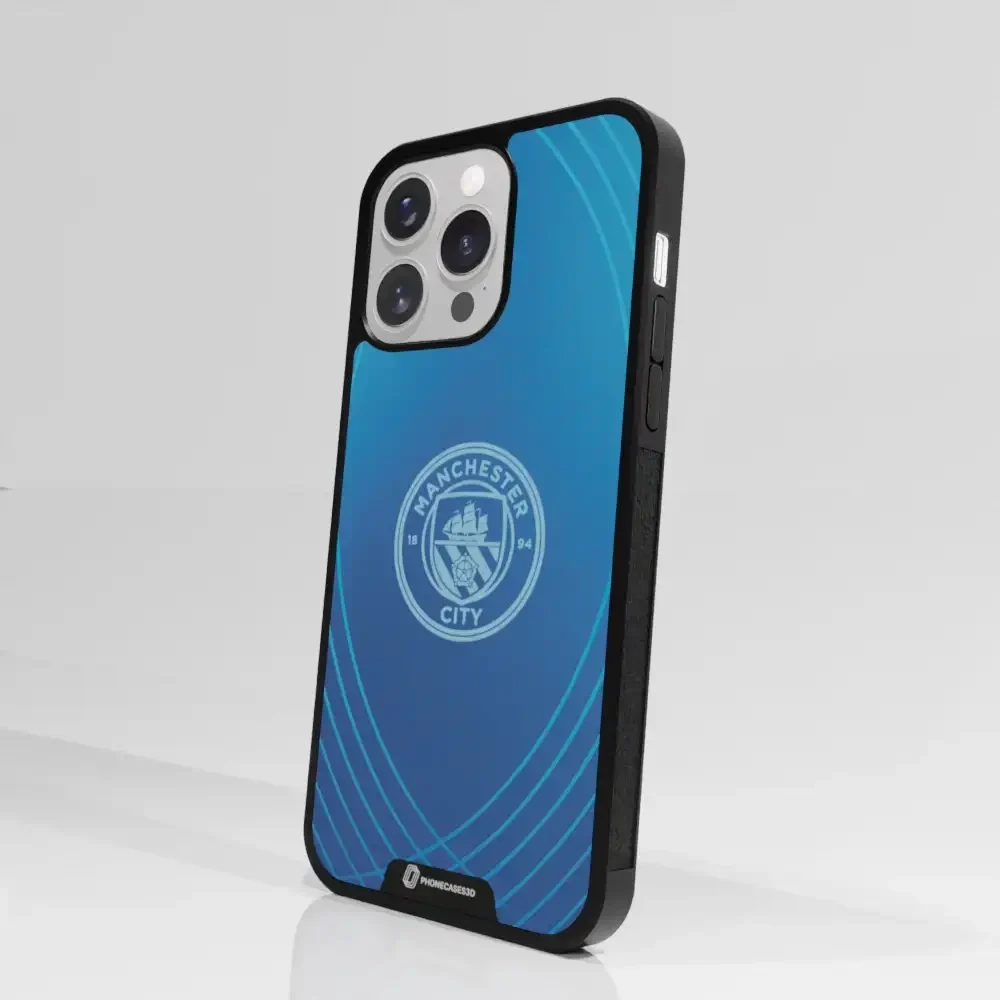 Man City Official 3D Phone Case Design Metalic Blue - Image 96