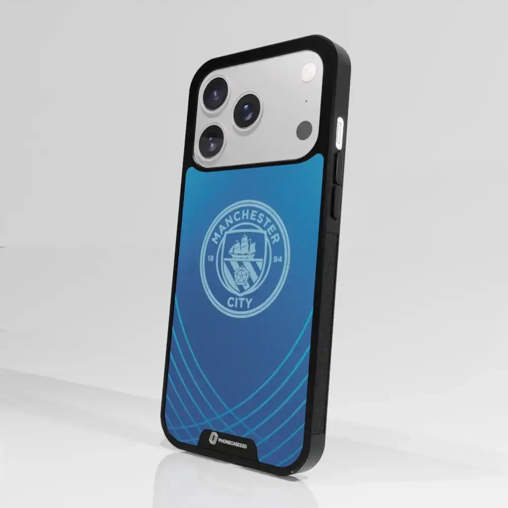 Man City Official 3D Phone Case Design Metalic Blue - Image 98