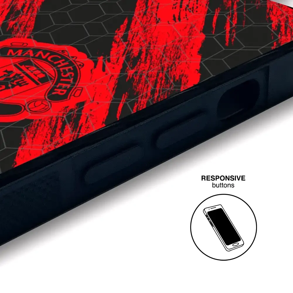 Manchester United Official 3D Phone Case Design red & black abstract - Image 111
