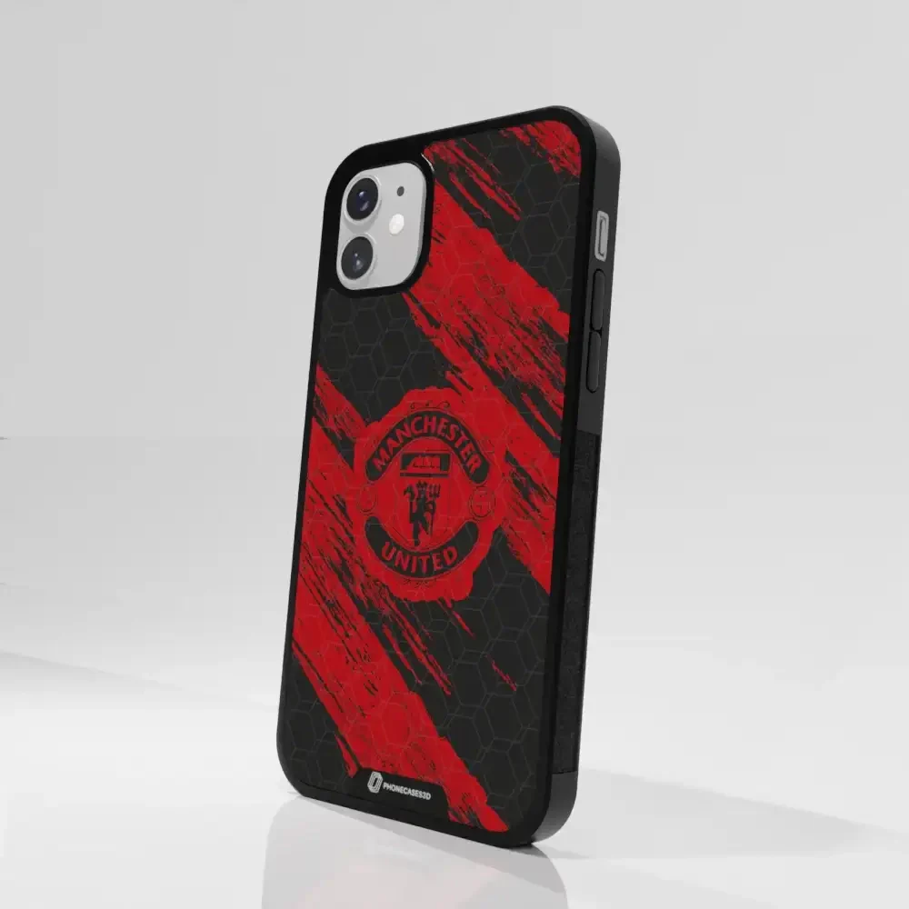 Manchester United Official 3D Phone Case Design red & black abstract - Image 71