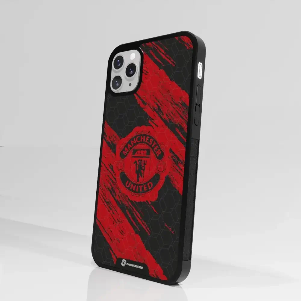 Manchester United Official 3D Phone Case Design red & black abstract - Image 73