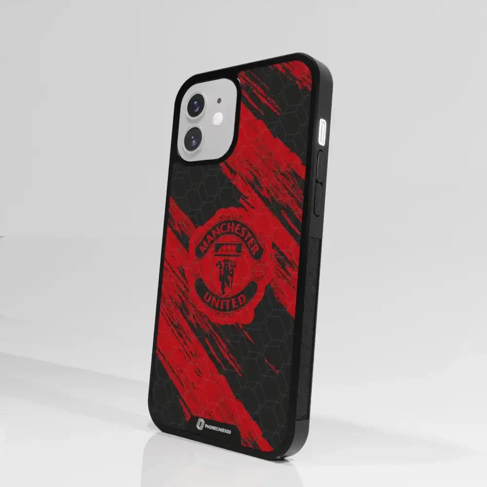 Manchester United Official 3D Phone Case Design red & black abstract - Image 74