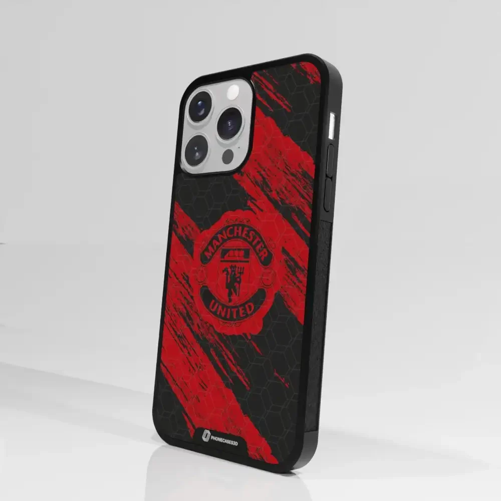 Manchester United Official 3D Phone Case Design red & black abstract - Image 85