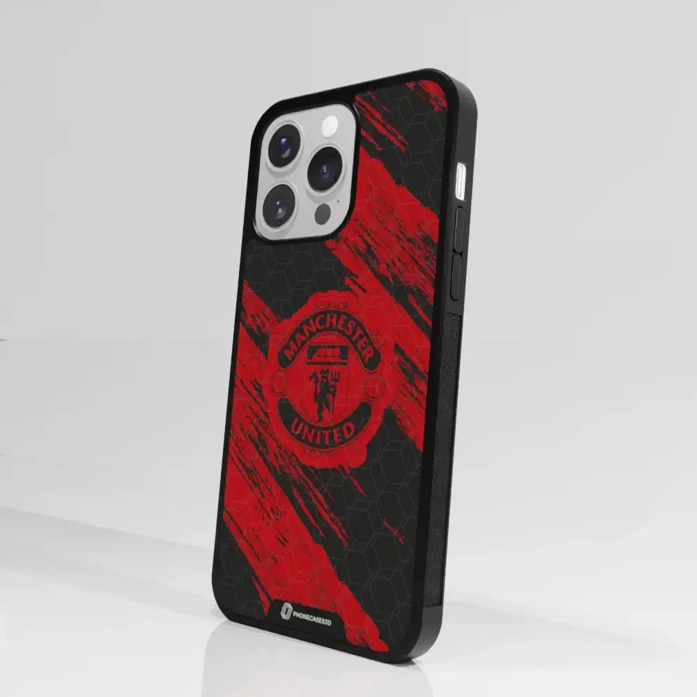 Manchester United Official 3D Phone Case Design red & black abstract - Image 89