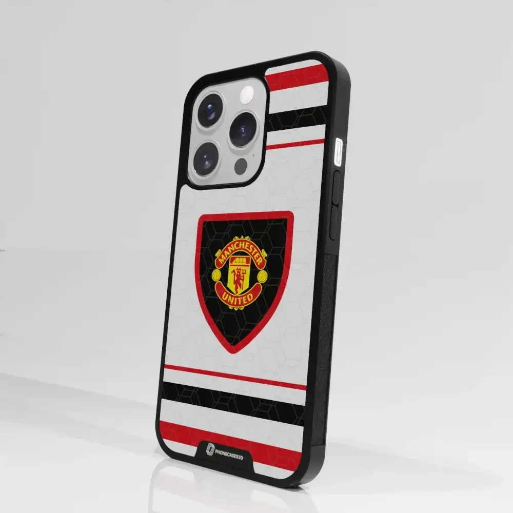 Manchester United Official 3D Phone Case Design retro white shirt - Image 93