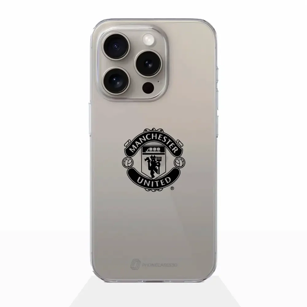 Manchester United Official Clear Phone Case vertical black shield - Image 13