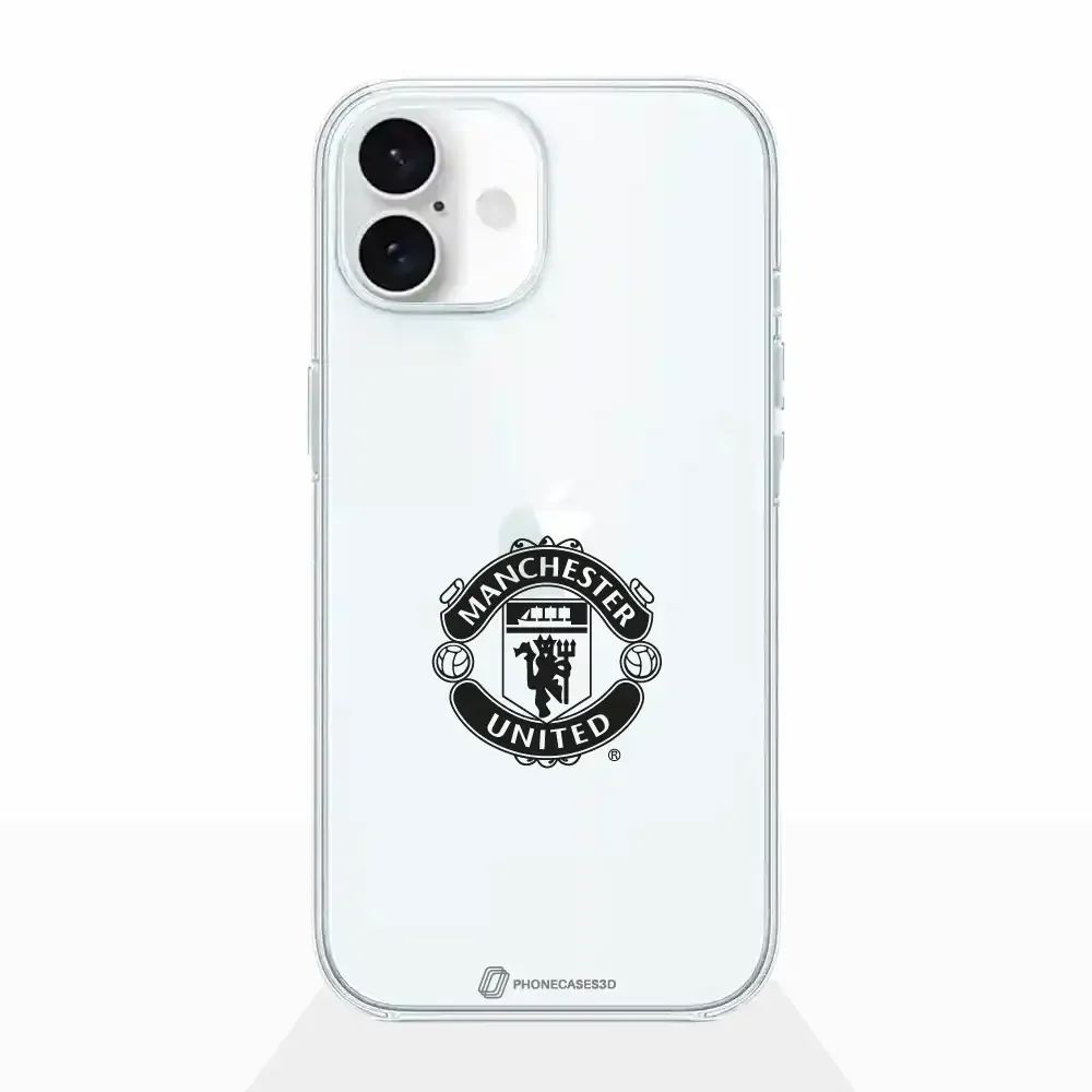 Manchester United Official Clear Phone Case vertical black shield - Image 14