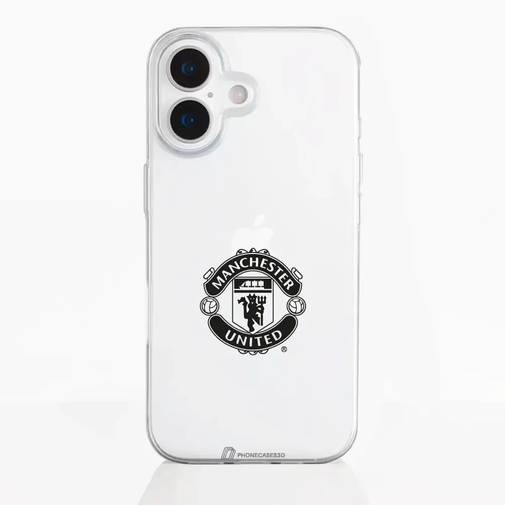 Manchester United Official Clear Phone Case vertical black shield - Image 19