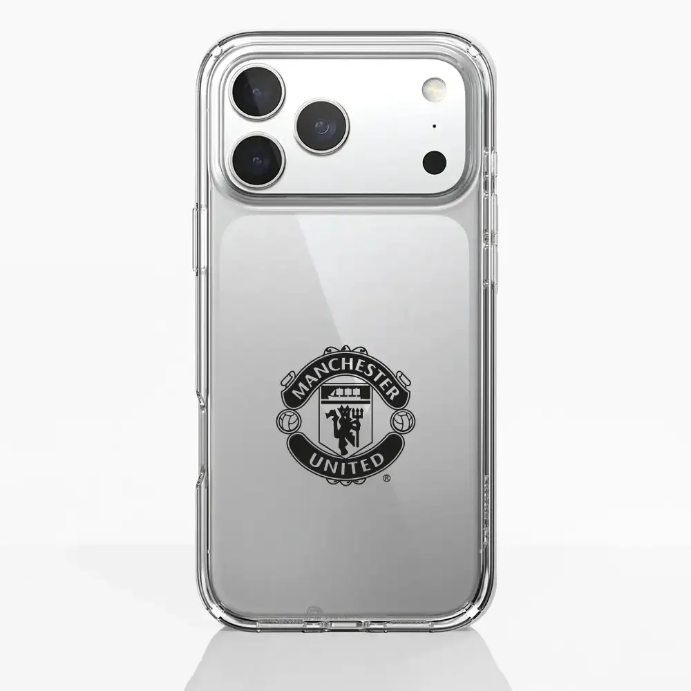 Manchester United Official Clear Phone Case vertical black shield - Image 21