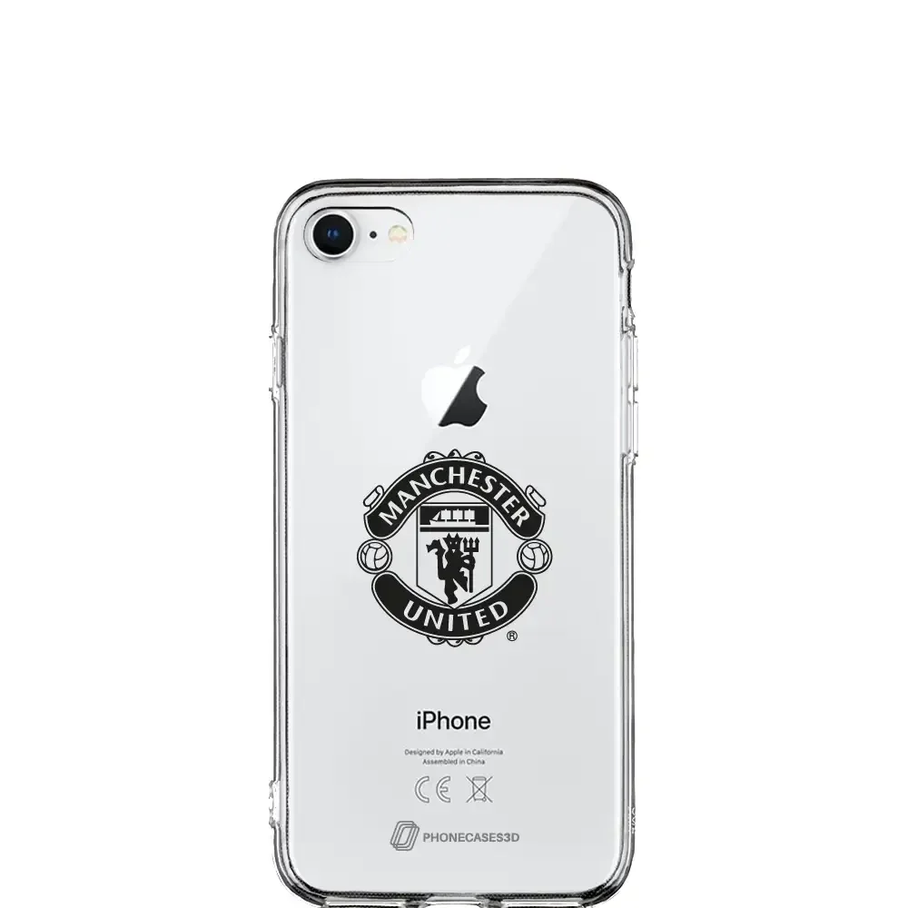 Manchester United Official Clear Phone Case vertical black shield - Image 23
