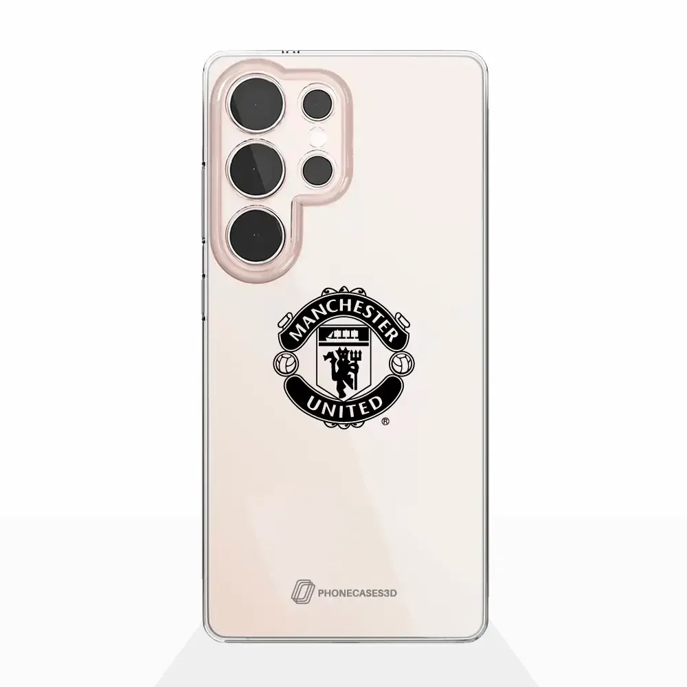 Manchester United Official Clear Phone Case vertical black shield - Image 35