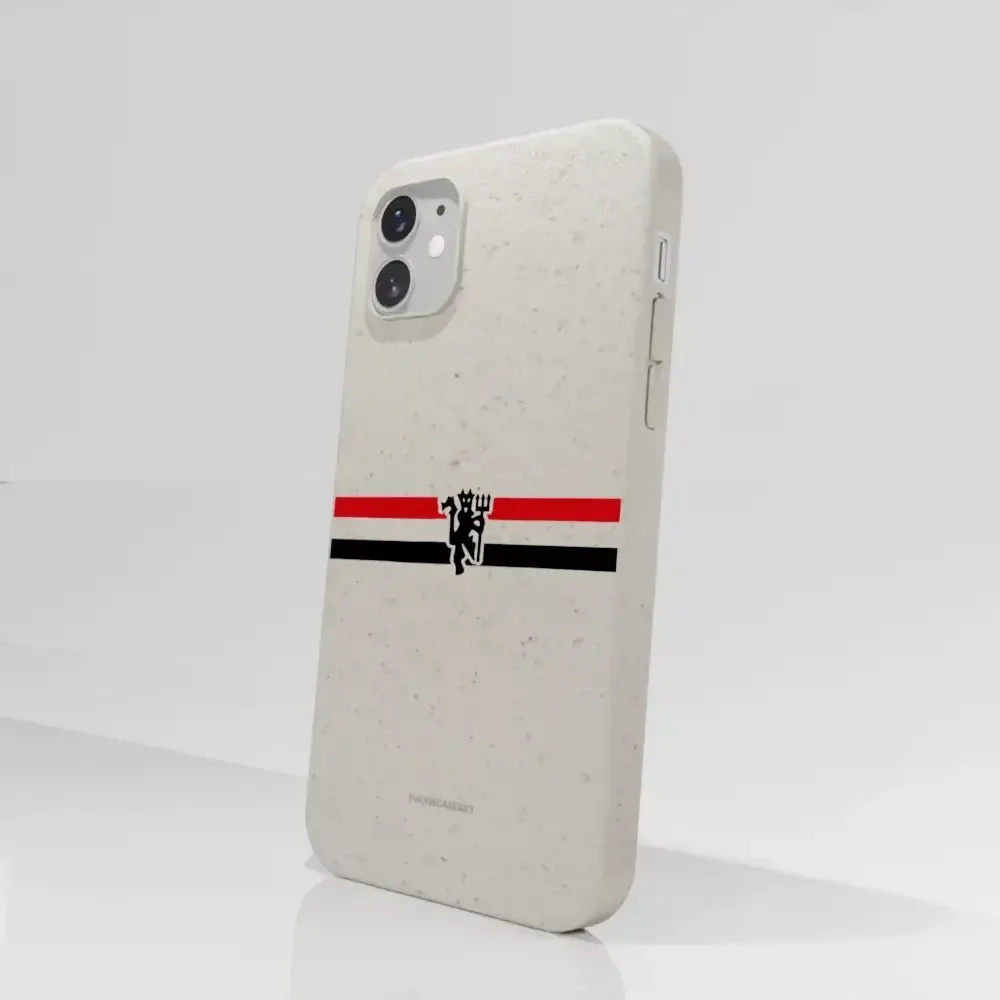Manchester United Official Compostable Phone Case diagonal stripes & devil - Image 45