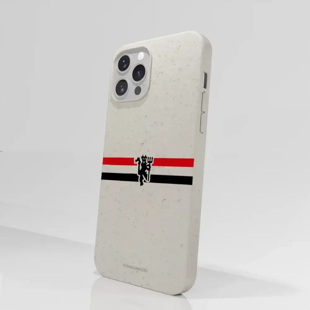 Manchester United Official Compostable Phone Case diagonal stripes & devil - Image 50