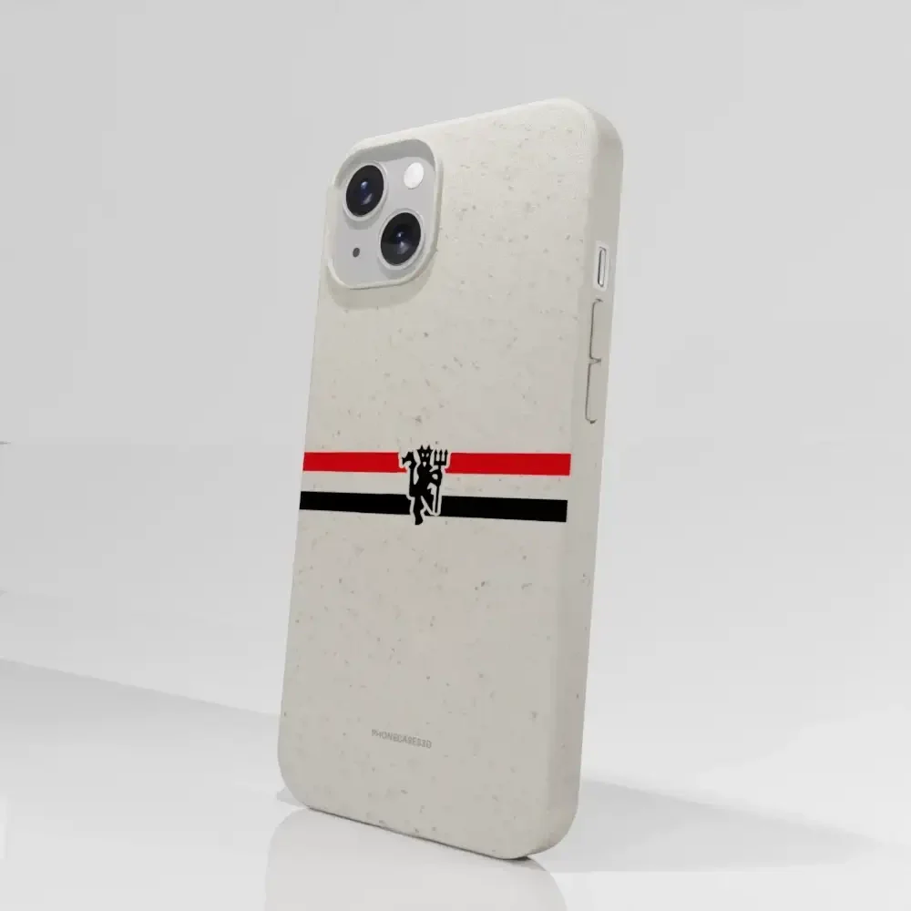 Manchester United Official Compostable Phone Case diagonal stripes & devil - Image 51