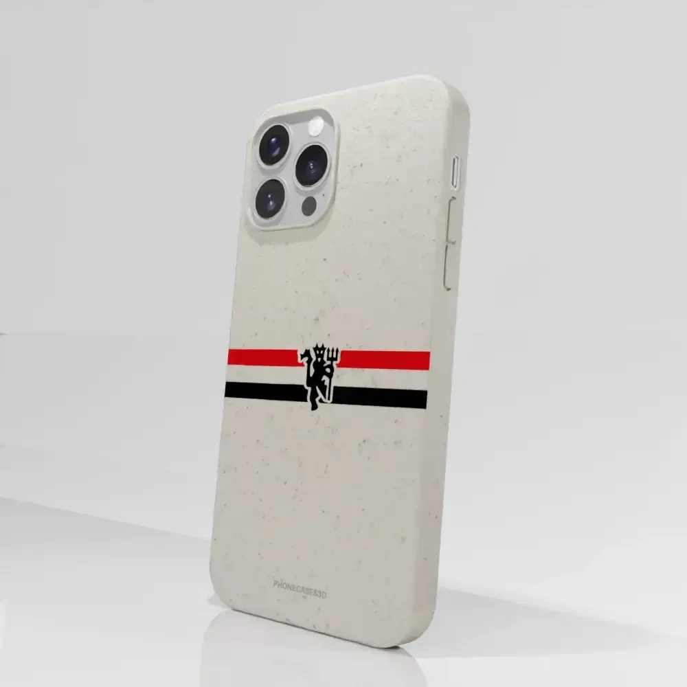 Manchester United Official Compostable Phone Case diagonal stripes & devil - Image 53