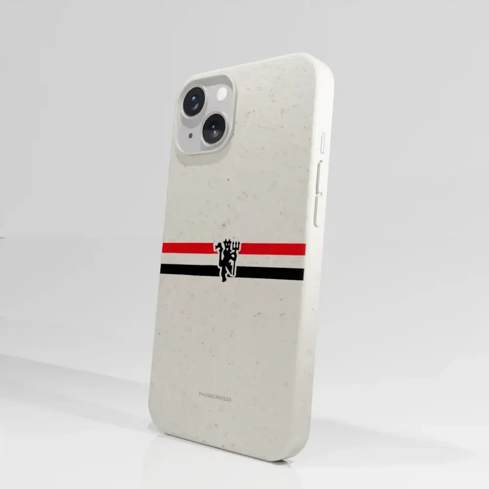 Manchester United Official Compostable Phone Case diagonal stripes & devil - Image 54