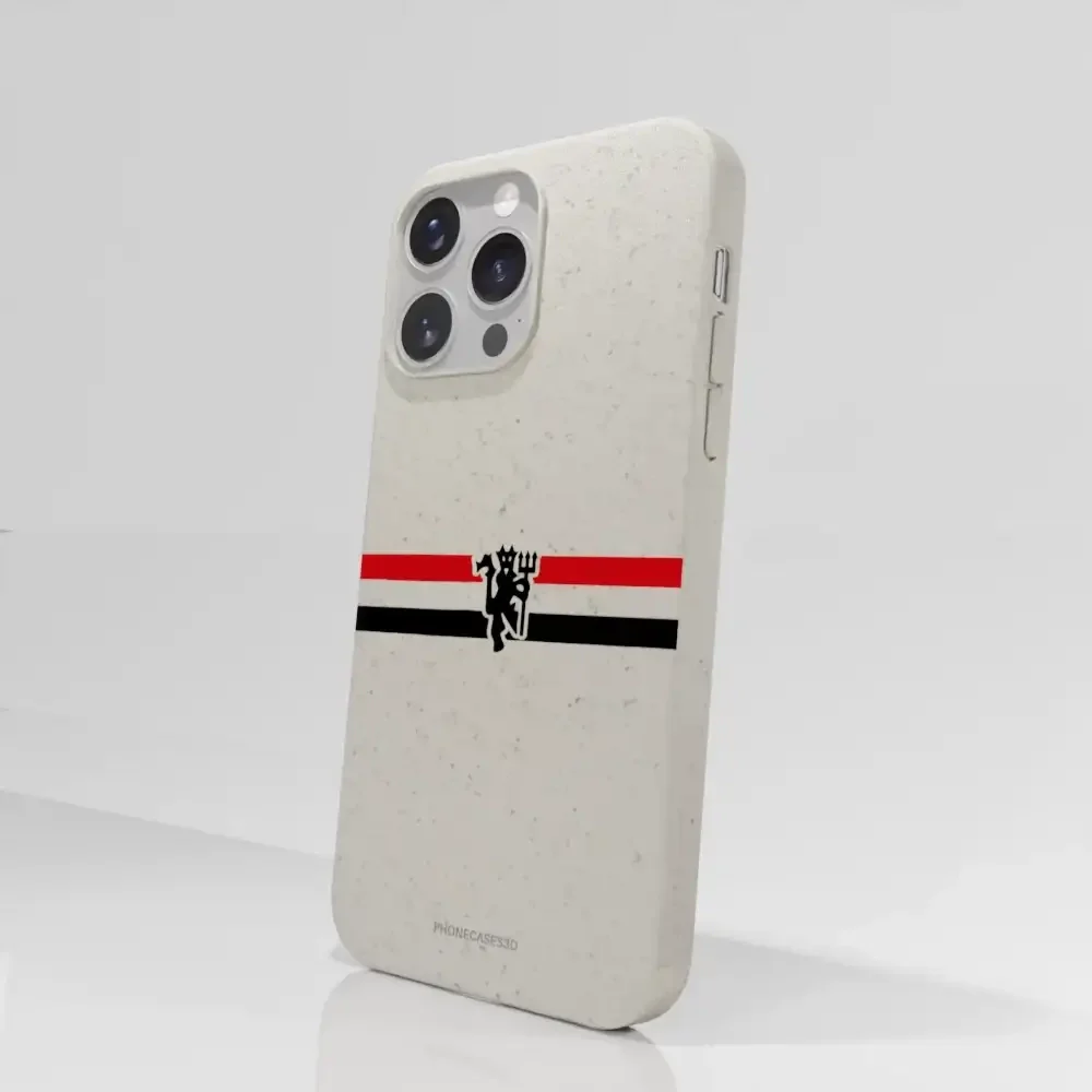 Manchester United Official Compostable Phone Case diagonal stripes & devil - Image 57