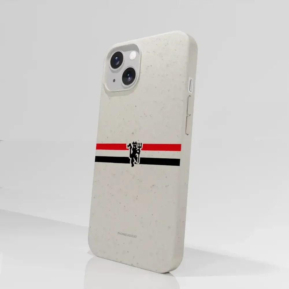 Manchester United Official Compostable Phone Case diagonal stripes & devil - Image 58