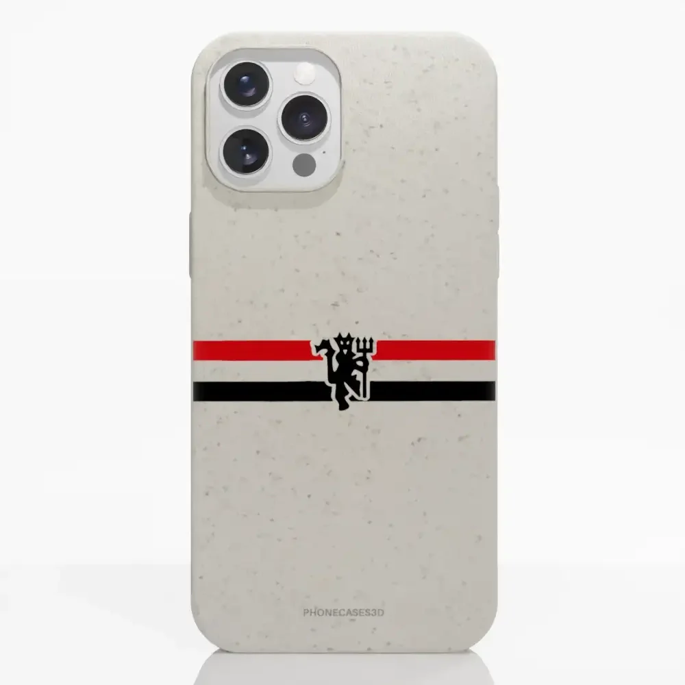 Manchester United Official Compostable Phone Case diagonal stripes & devil - Image 6