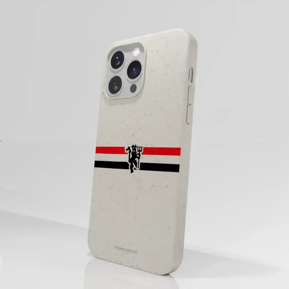 Manchester United Official Compostable Phone Case diagonal stripes & devil - Image 61