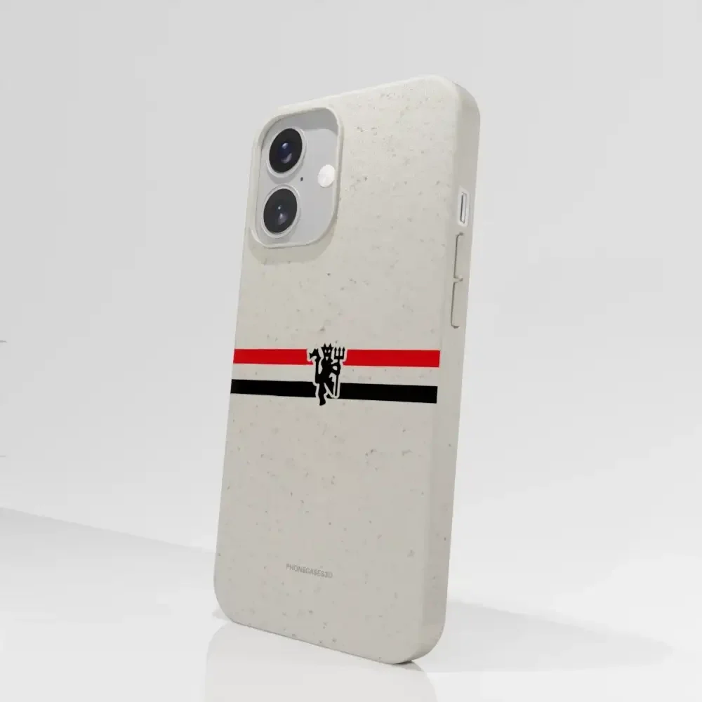 Manchester United Official Compostable Phone Case diagonal stripes & devil - Image 62