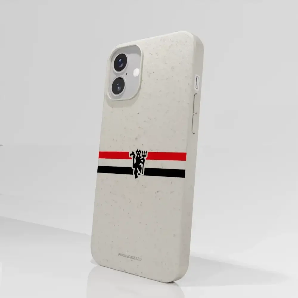 Manchester United Official Compostable Phone Case diagonal stripes & devil - Image 64