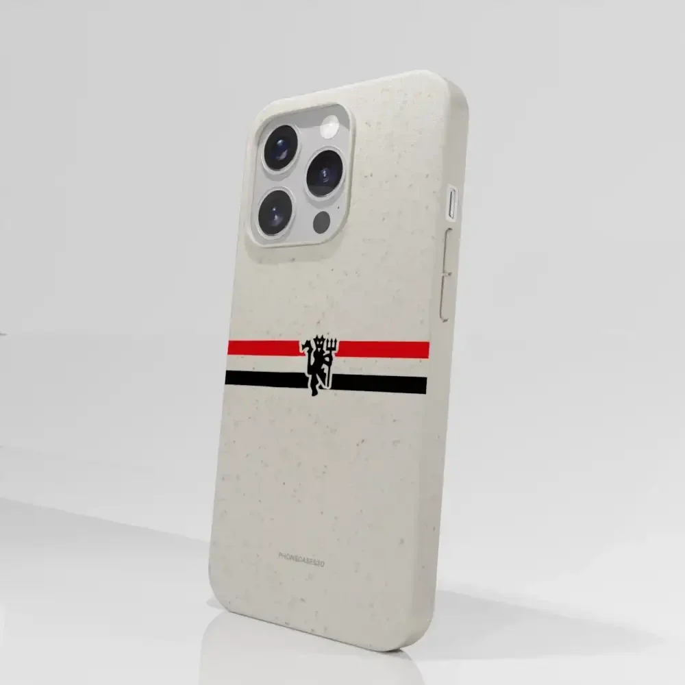 Manchester United Official Compostable Phone Case diagonal stripes & devil - Image 65