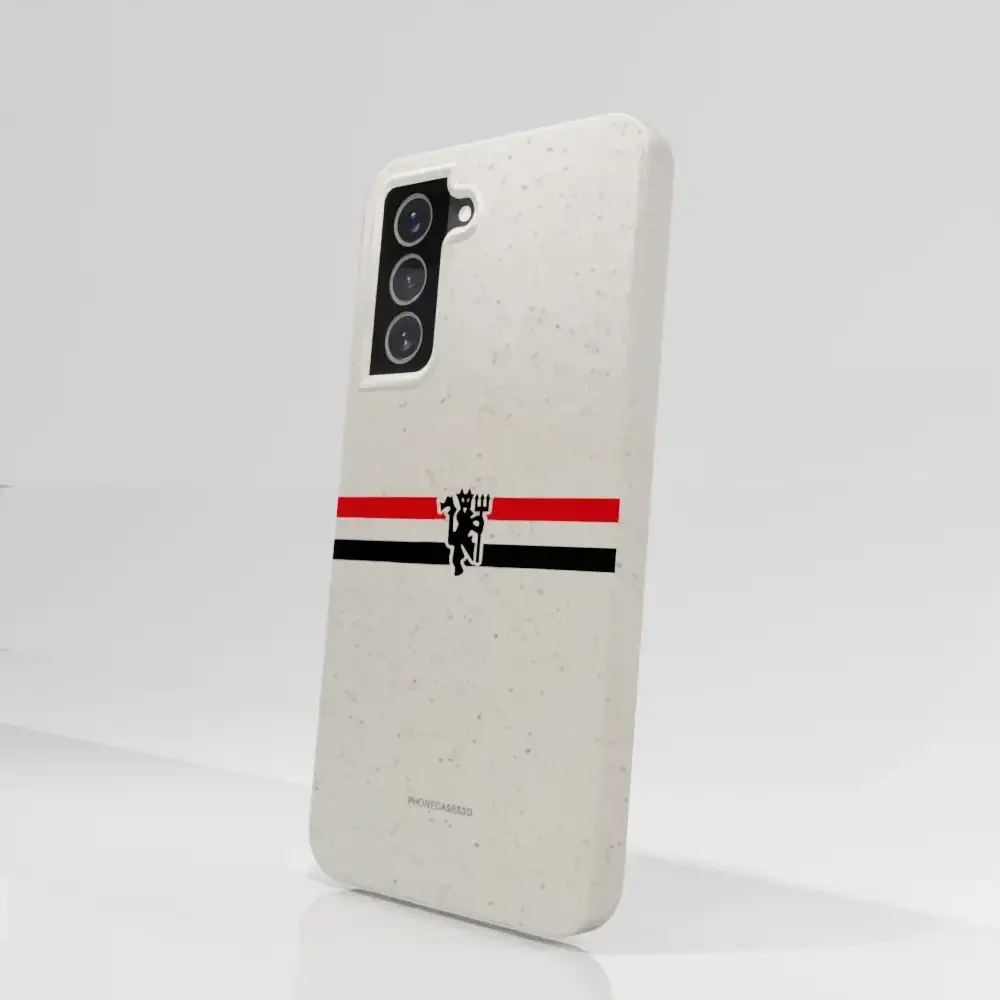 Manchester United Official Compostable Phone Case diagonal stripes & devil - Image 67
