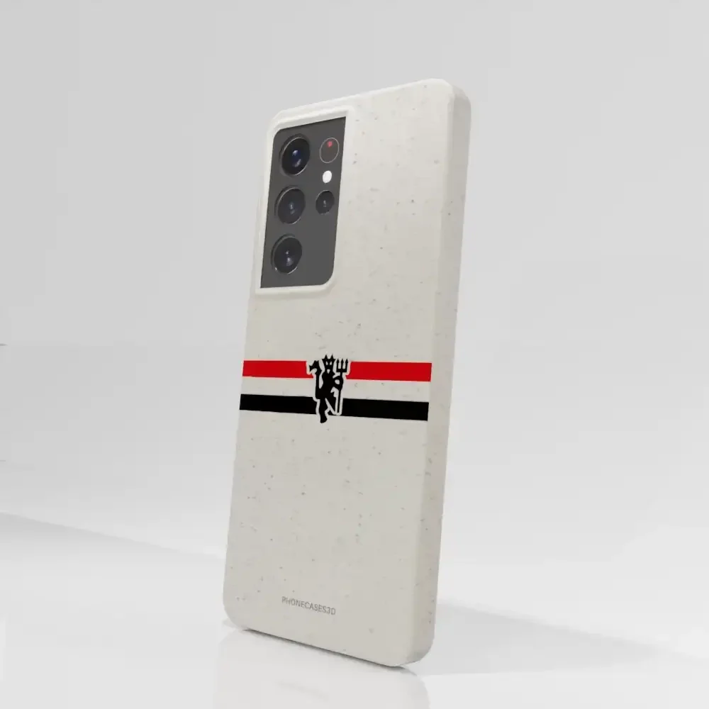 Manchester United Official Compostable Phone Case diagonal stripes & devil - Image 69