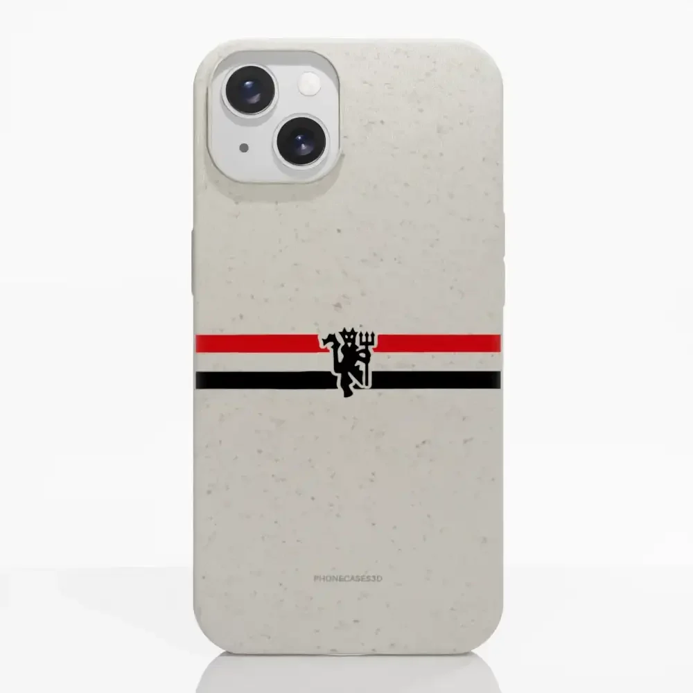 Manchester United Official Compostable Phone Case diagonal stripes & devil - Image 7