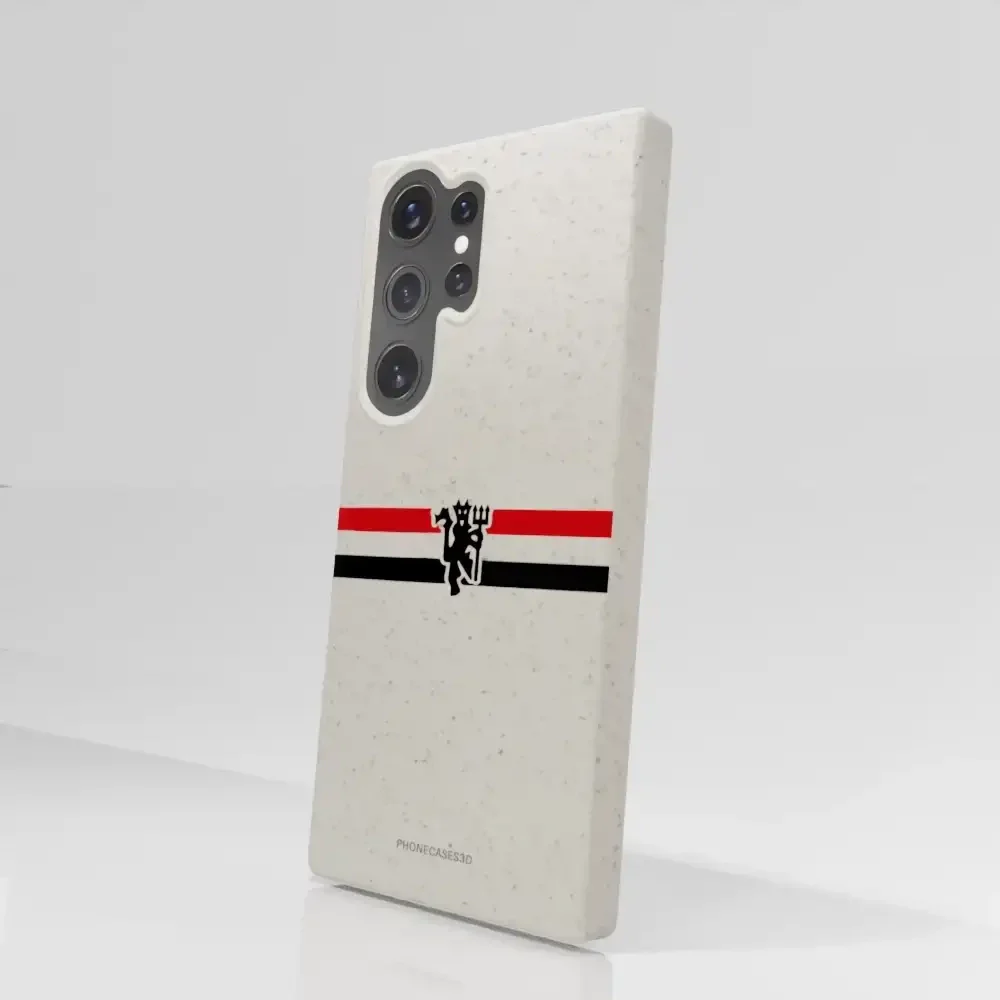 Manchester United Official Compostable Phone Case diagonal stripes & devil - Image 75