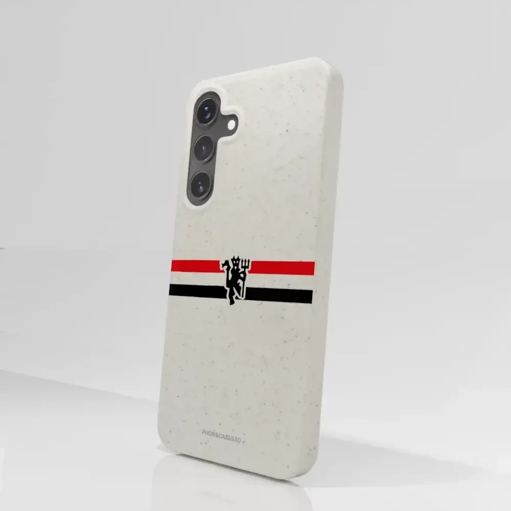 Manchester United Official Compostable Phone Case diagonal stripes & devil - Image 77