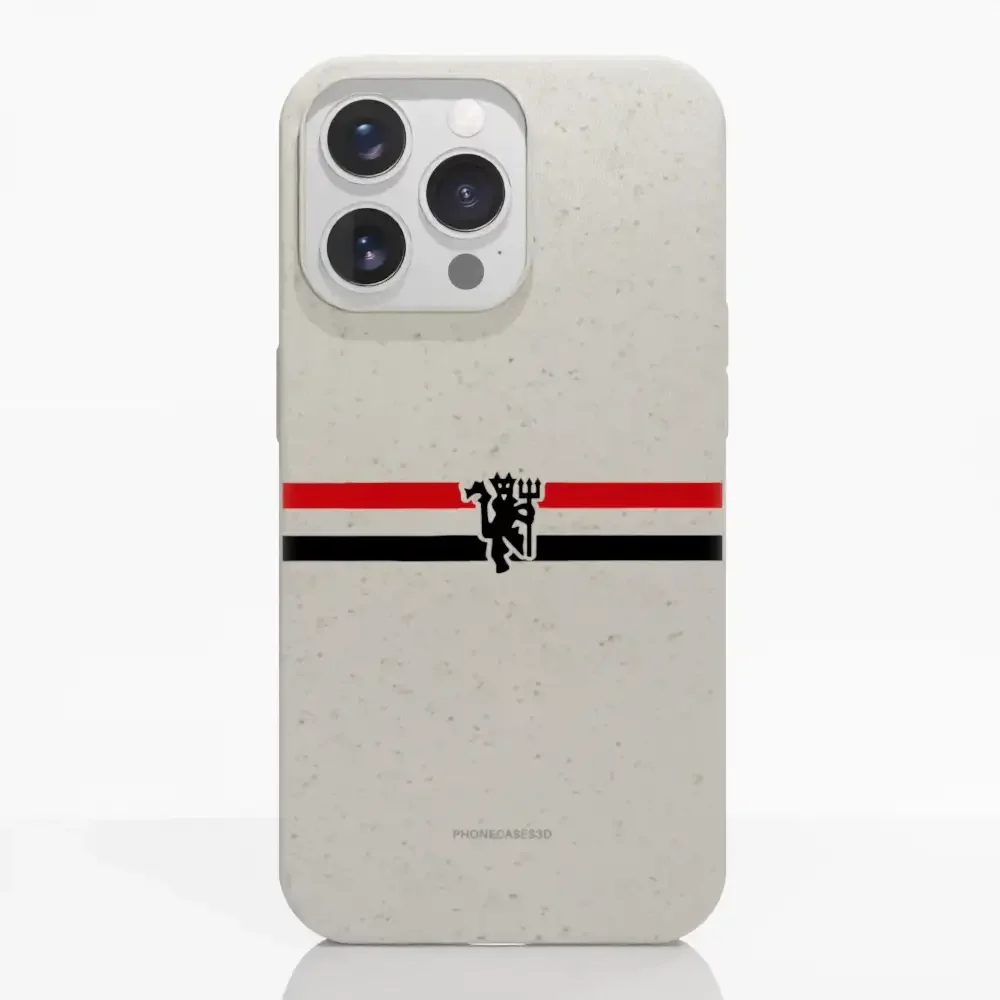 Manchester United Official Compostable Phone Case diagonal stripes & devil - Image 8