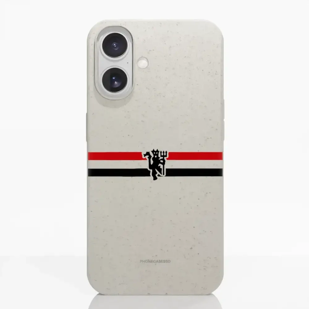 Manchester United Official Compostable Phone Case diagonal stripes & devil - Image 84