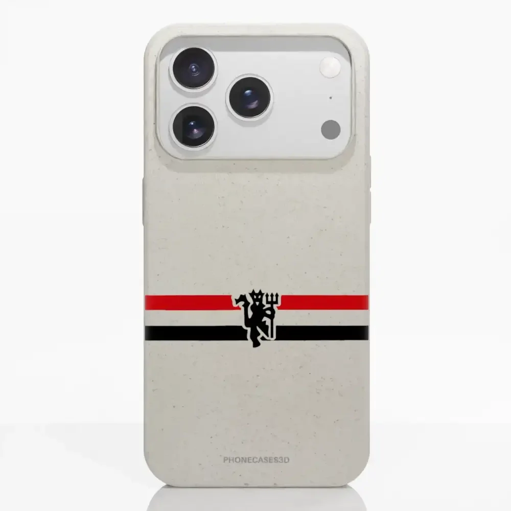 Manchester United Official Compostable Phone Case diagonal stripes & devil - Image 87