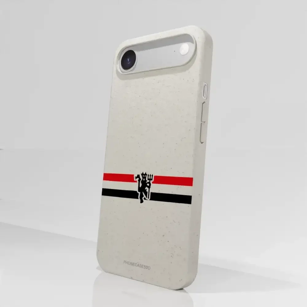Manchester United Official Compostable Phone Case diagonal stripes & devil - Image 89