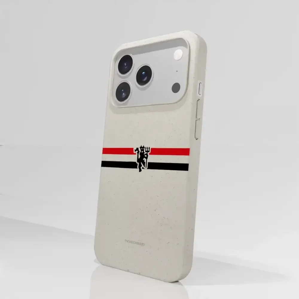 Manchester United Official Compostable Phone Case diagonal stripes & devil - Image 90