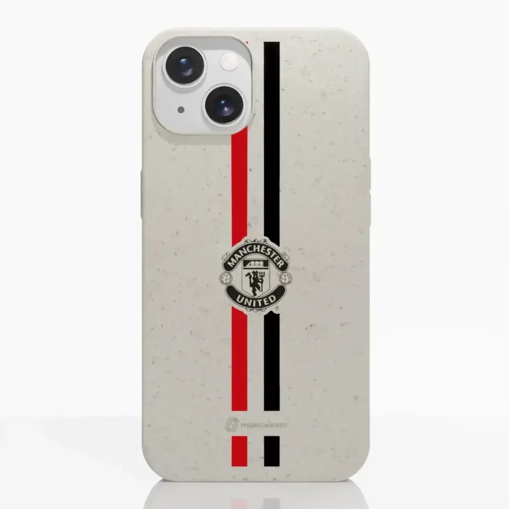 Manchester United Official Compostable Phone Case vertical stripes & shield - Image 14