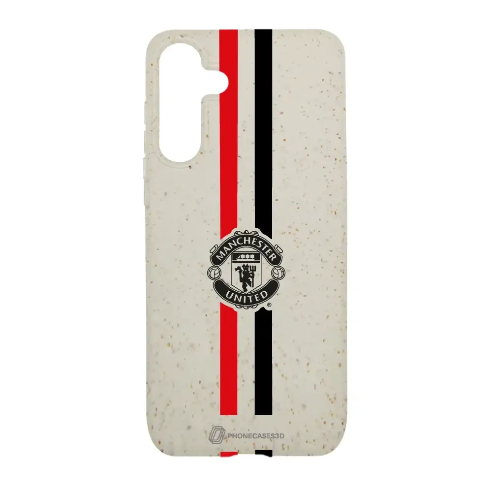 Manchester United Official Compostable Phone Case vertical stripes & shield - Image 44
