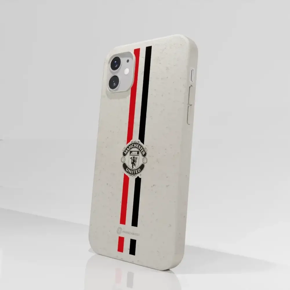 Manchester United Official Compostable Phone Case vertical stripes & shield - Image 45