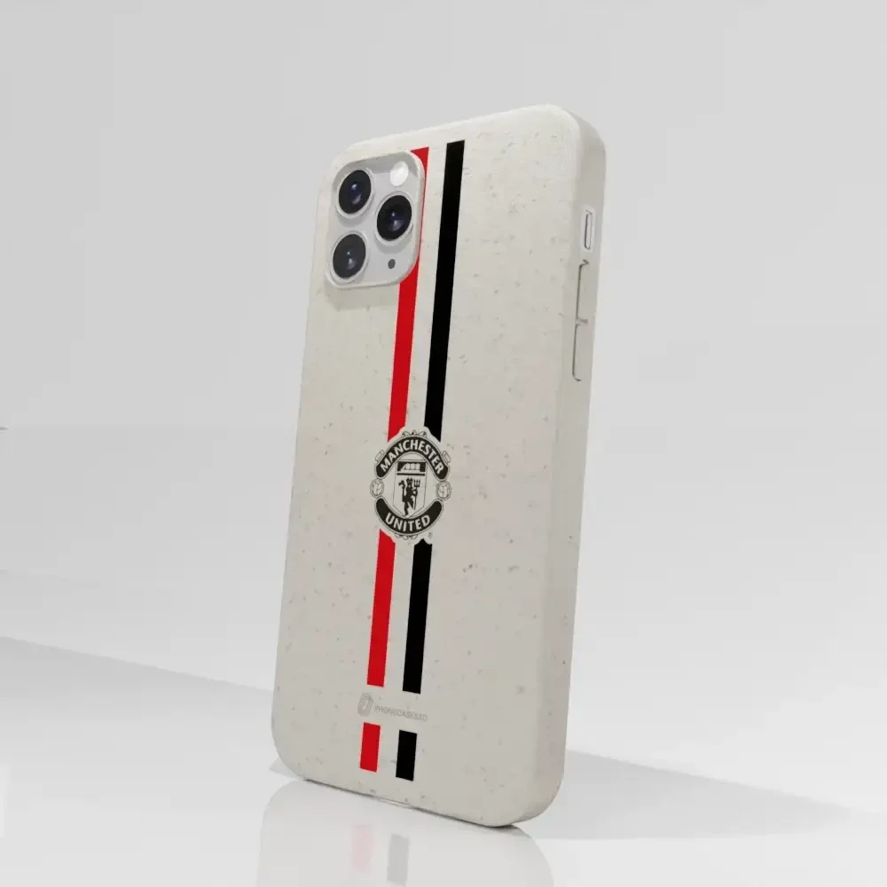 Manchester United Official Compostable Phone Case vertical stripes & shield - Image 46