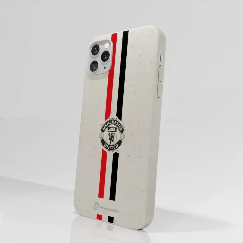 Manchester United Official Compostable Phone Case vertical stripes & shield - Image 47
