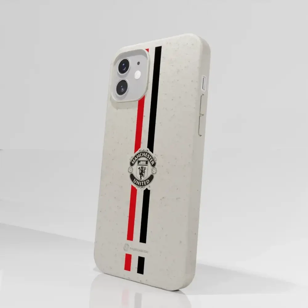 Manchester United Official Compostable Phone Case vertical stripes & shield - Image 48