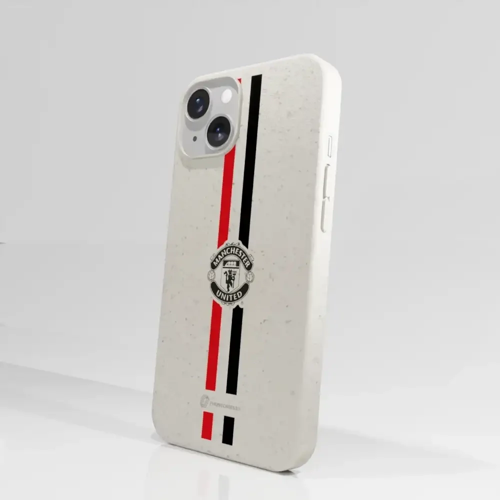Manchester United Official Compostable Phone Case vertical stripes & shield - Image 54