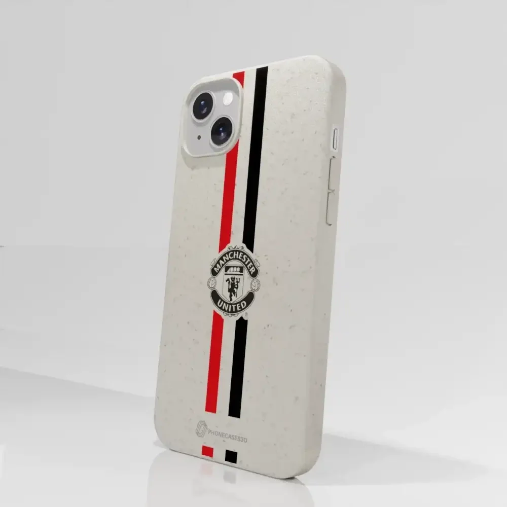 Manchester United Official Compostable Phone Case vertical stripes & shield - Image 55